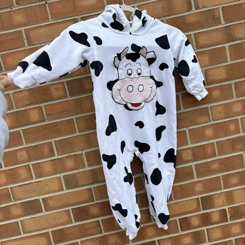 Vintage Small Steps 3T Cow Costume Cotton Polyester Bodysuit